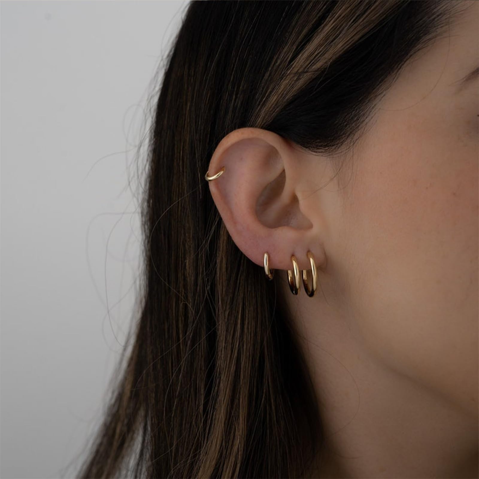 KISSPAT orecchini a cerchio in oro da donna, orecchini a cerchio in argento sterling 925, piccoli orecchini a cerchio in oro ipoallergenici leggeri per fori piercing multipli