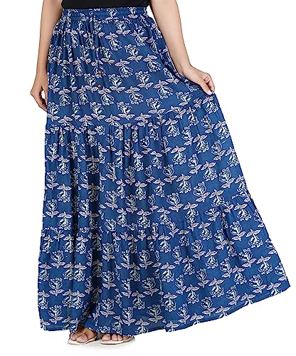 Image of Printed Cotton Women Wear Long Skirt Length 40 inch inch