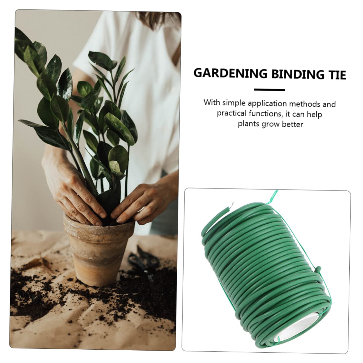POPETPOP 2 Rotoli Fascette Stringicavo per Fissaggio Piante Fascetta Flessibile per Legatura Giardinaggio Cinghie Piante Rampicanti Fermaglio Snack