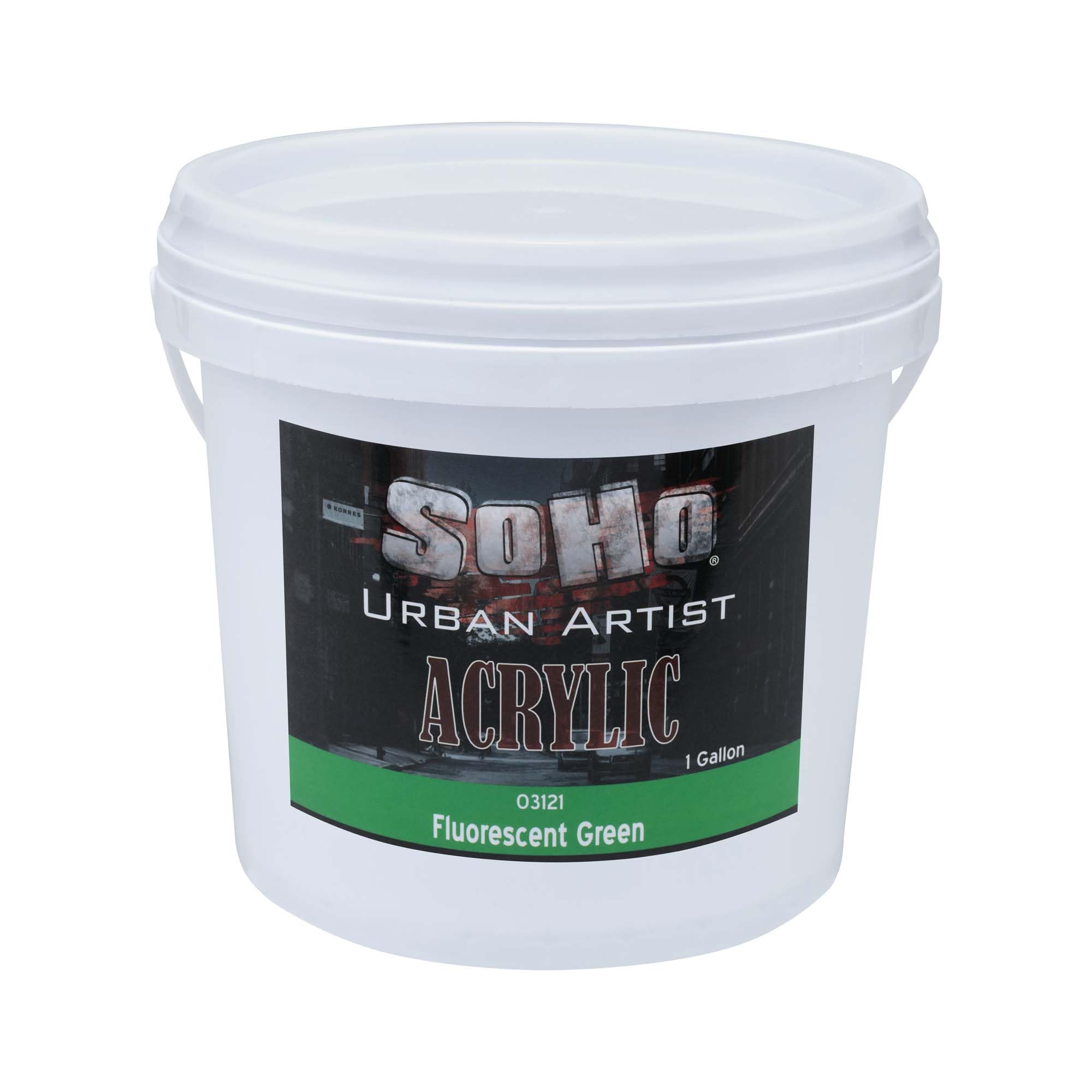 Soho Urban Artist Heavy Body Acrylic Paint, Fluorescent Green - 1 Gallon, Acrylic Paint Set for Artists, Thick & Creamy, Excellent Coverage, Permanent Water-Resistant Film