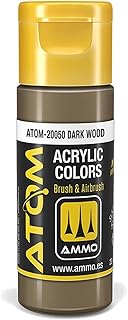 AMMO of Mig Jimenez S.L Atom: Dark Wood Acrylic Paint 20ml Bottle