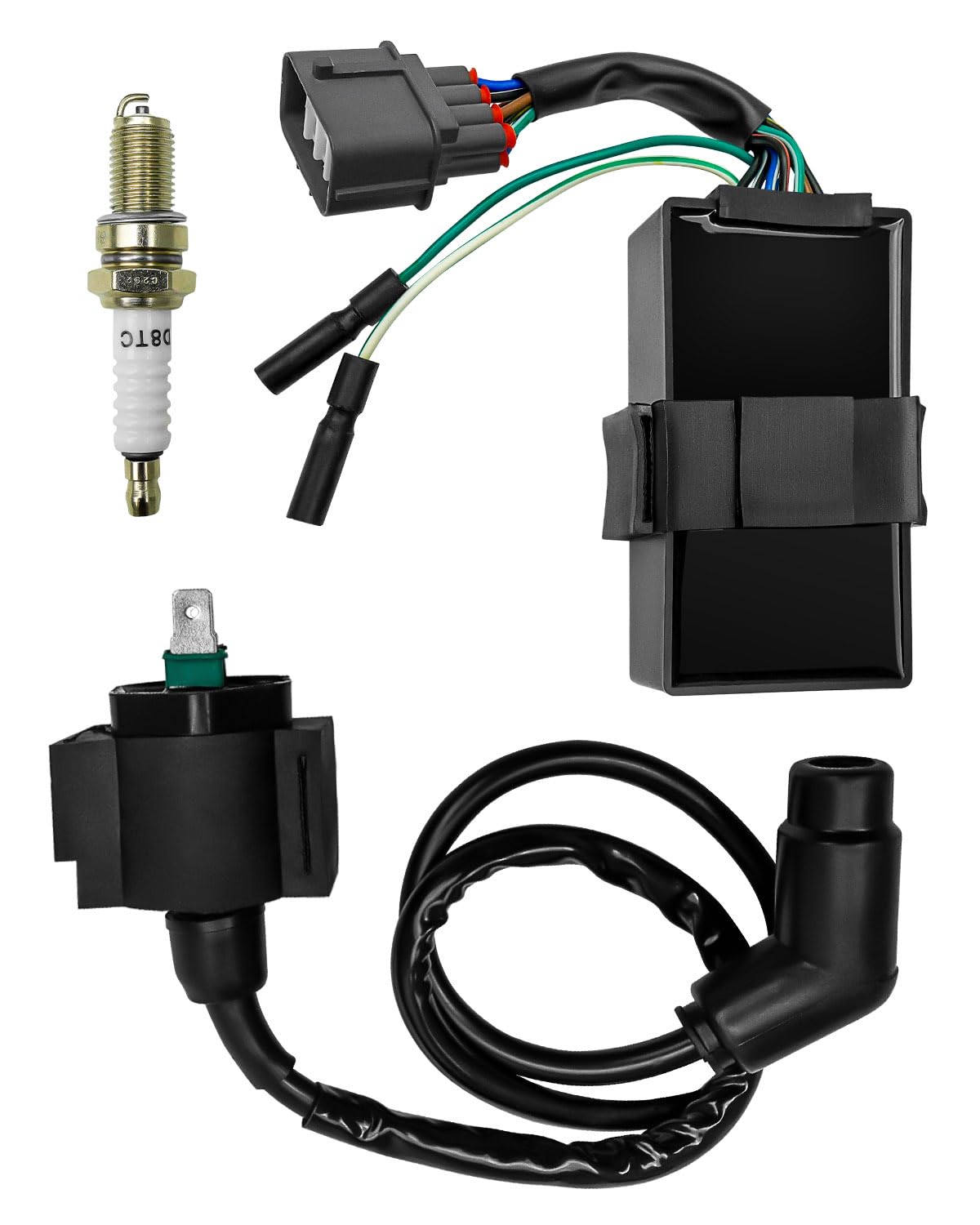 Ignition Coil CDI Box and Spark Plug Fit for Honda Rancher 350
