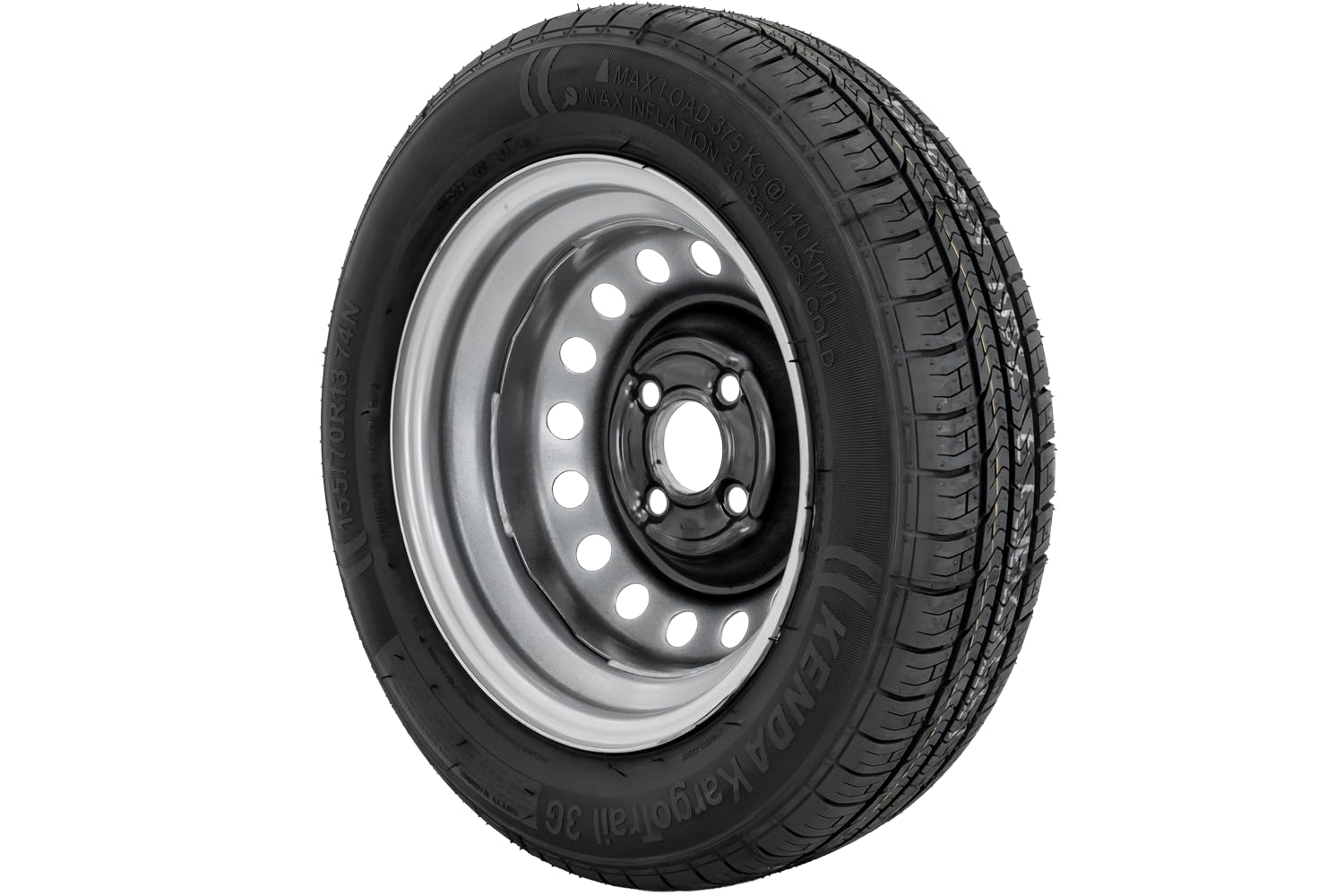 Kenda Ruota per rimorchio 155/70 R13 74N completa – Pneumatico 13 pollici 4 stagioni cerchione acciaio 4Jx13 H2 4x100 ET30