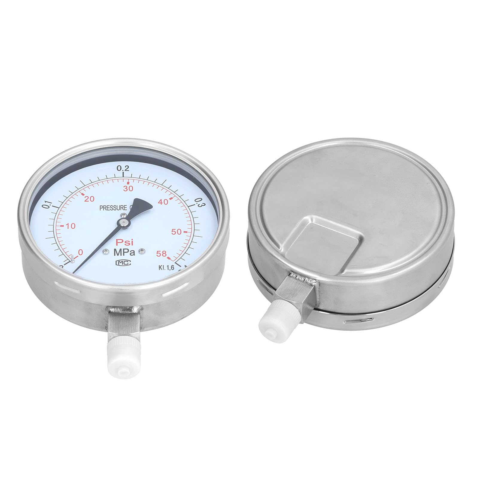 Medidor de presión Radial Industrial Industrial Acero inoxidable Calibre de vacío de alta precisión para la válvula de tubería Minería Aplicaciones médicas petroquímicas de 150 mm