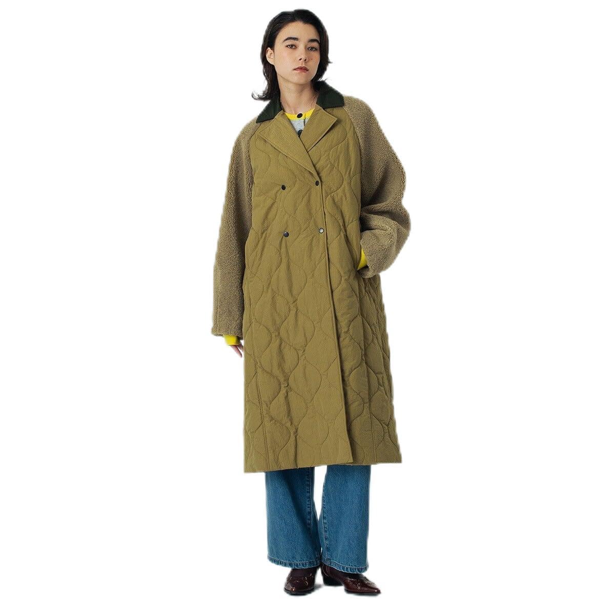 Amazon | [ローズバッド] CREOLME/QUILTED LONG COAT KHAKI S | コート 
