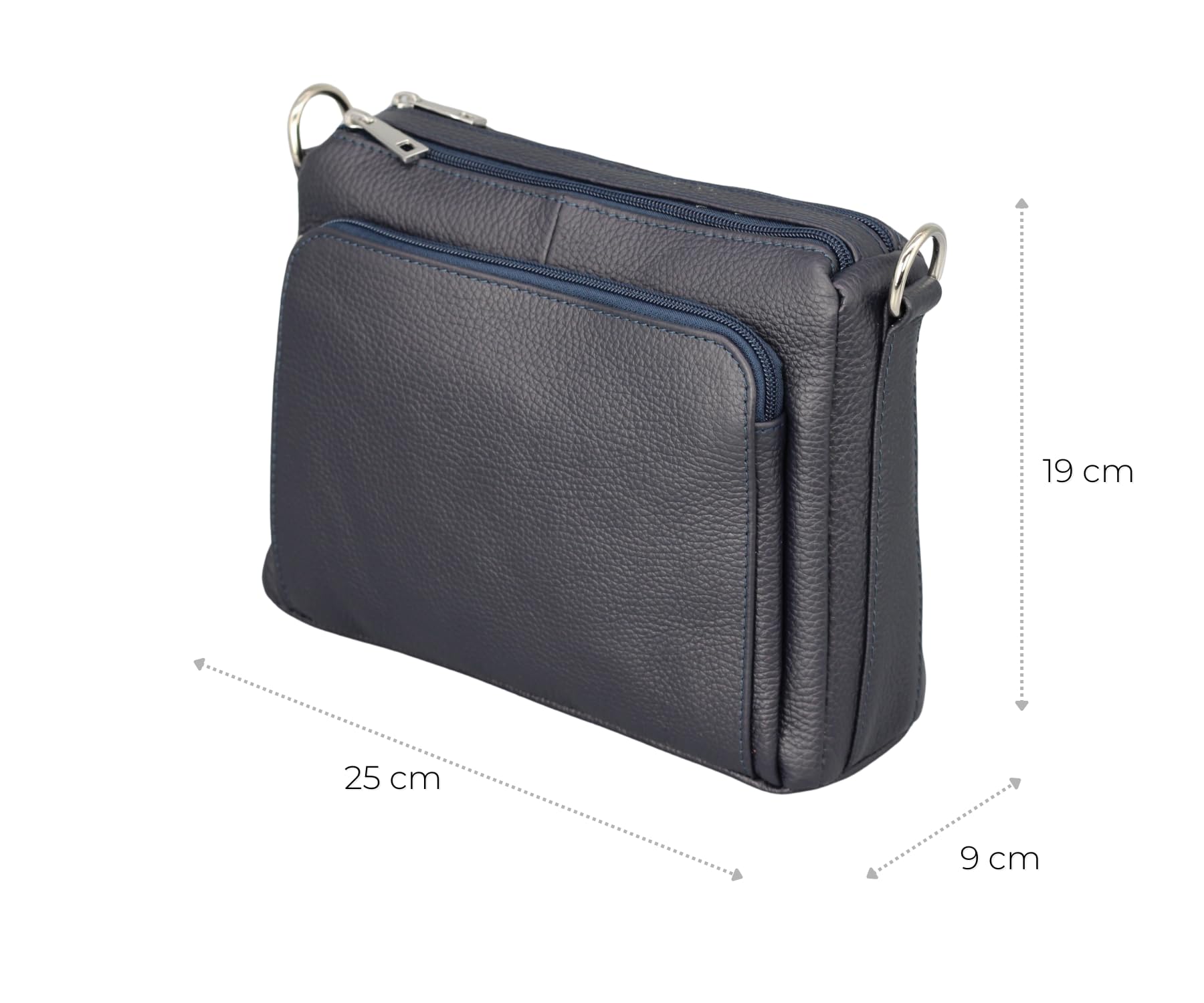 Brise Art PALMA Damen Umhängetasche Echtleder Handgefertigt Crossbody Bag | Damen Schultertasche mit verstellbarem Ledergurt, Echtes Leder, 5 Fächer, Wasserabweisend, Made in Italy