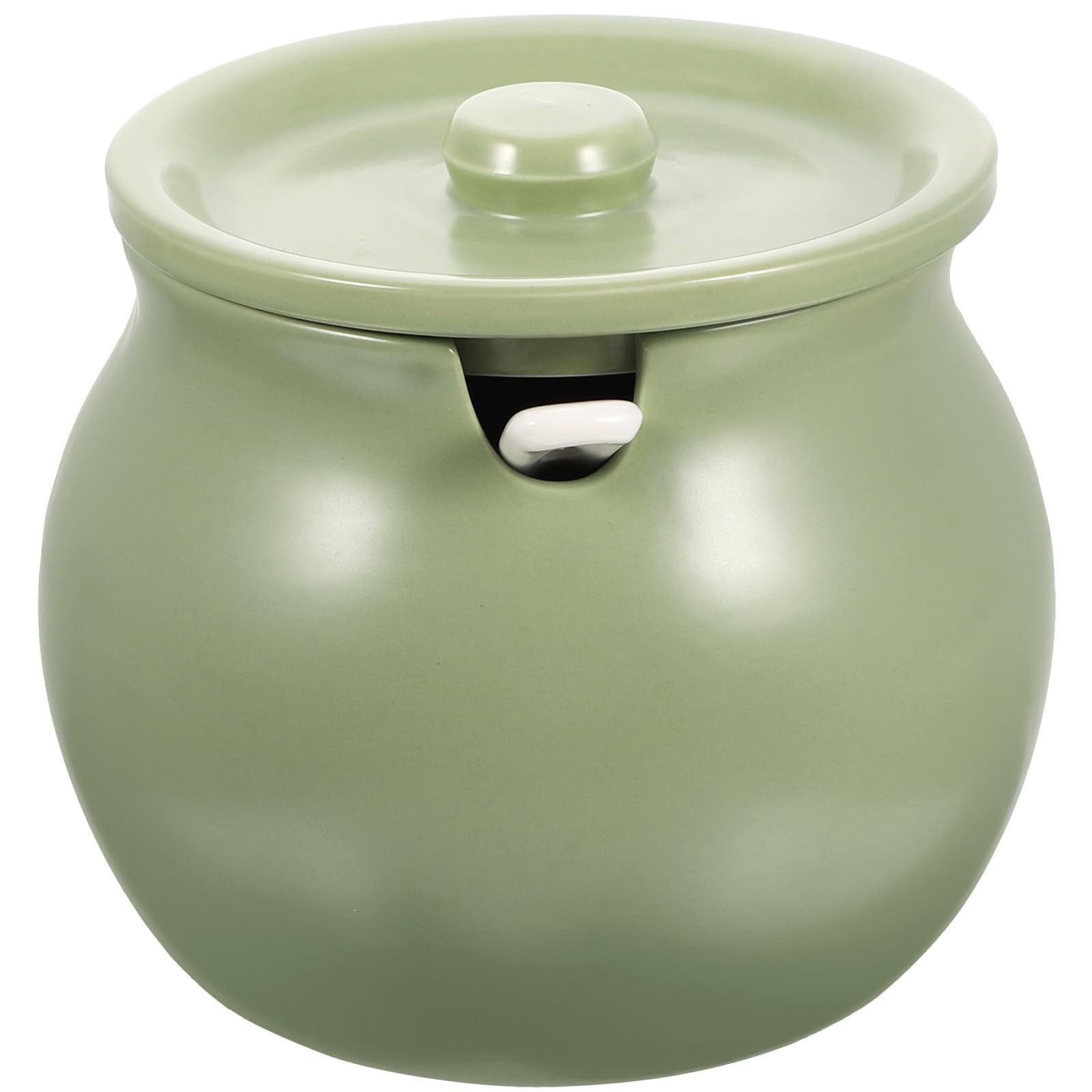 Contenitore in Ceramica per Olio Piccante con Coperchio Rimovibile e Cucchiaio, Capacità Grande, Resistente e Antipolvere, per Cucina e Buffet
