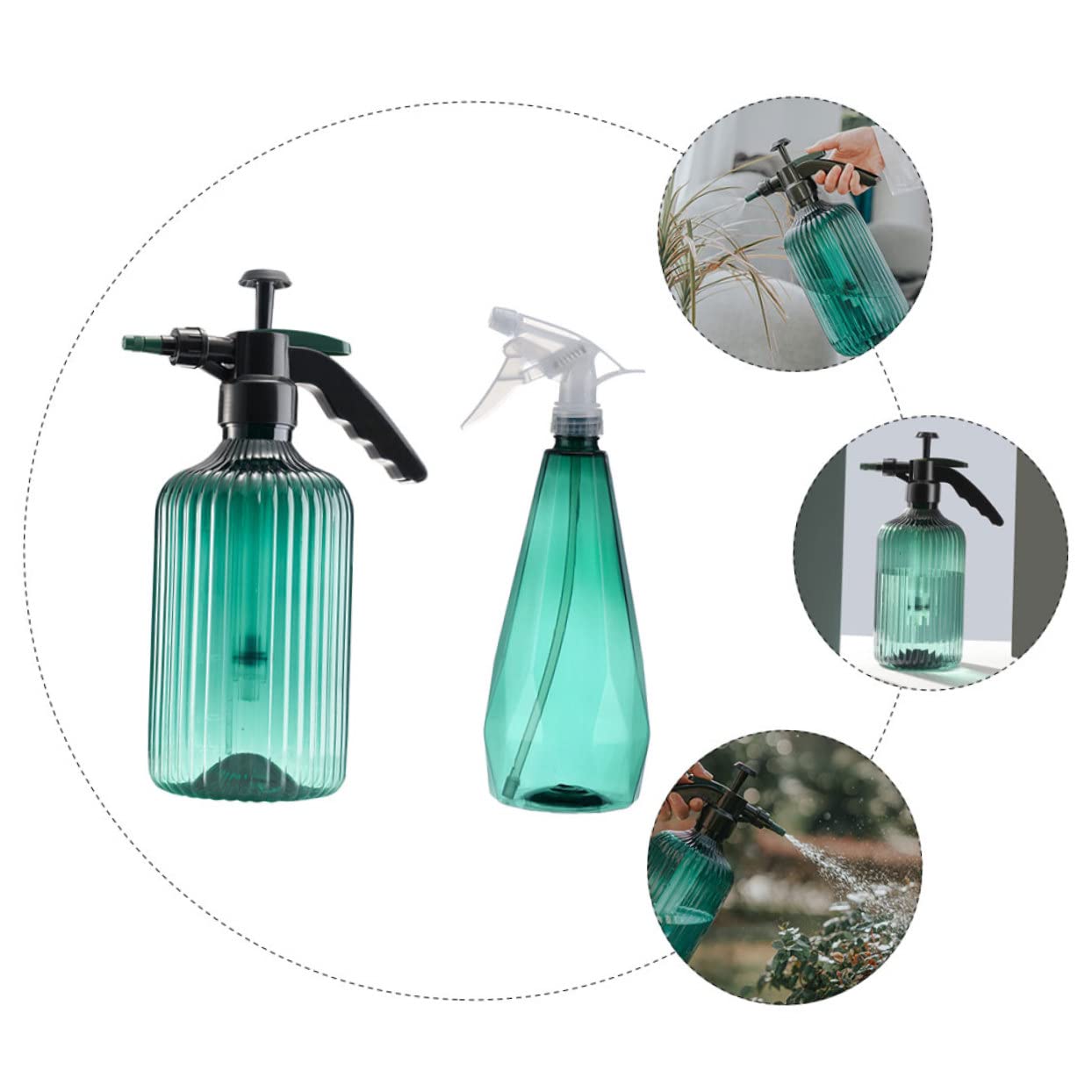 BESTonZON 2 Ensembles Pulvérisateur Petit Aluminium Plantes Usine Vaporisateur Arrosoir Moderne L'arrosage Peut À L'intérieur Arrosoir Extérieur Plastique Vert Couleur Aléatoire 2 Pièces * 2