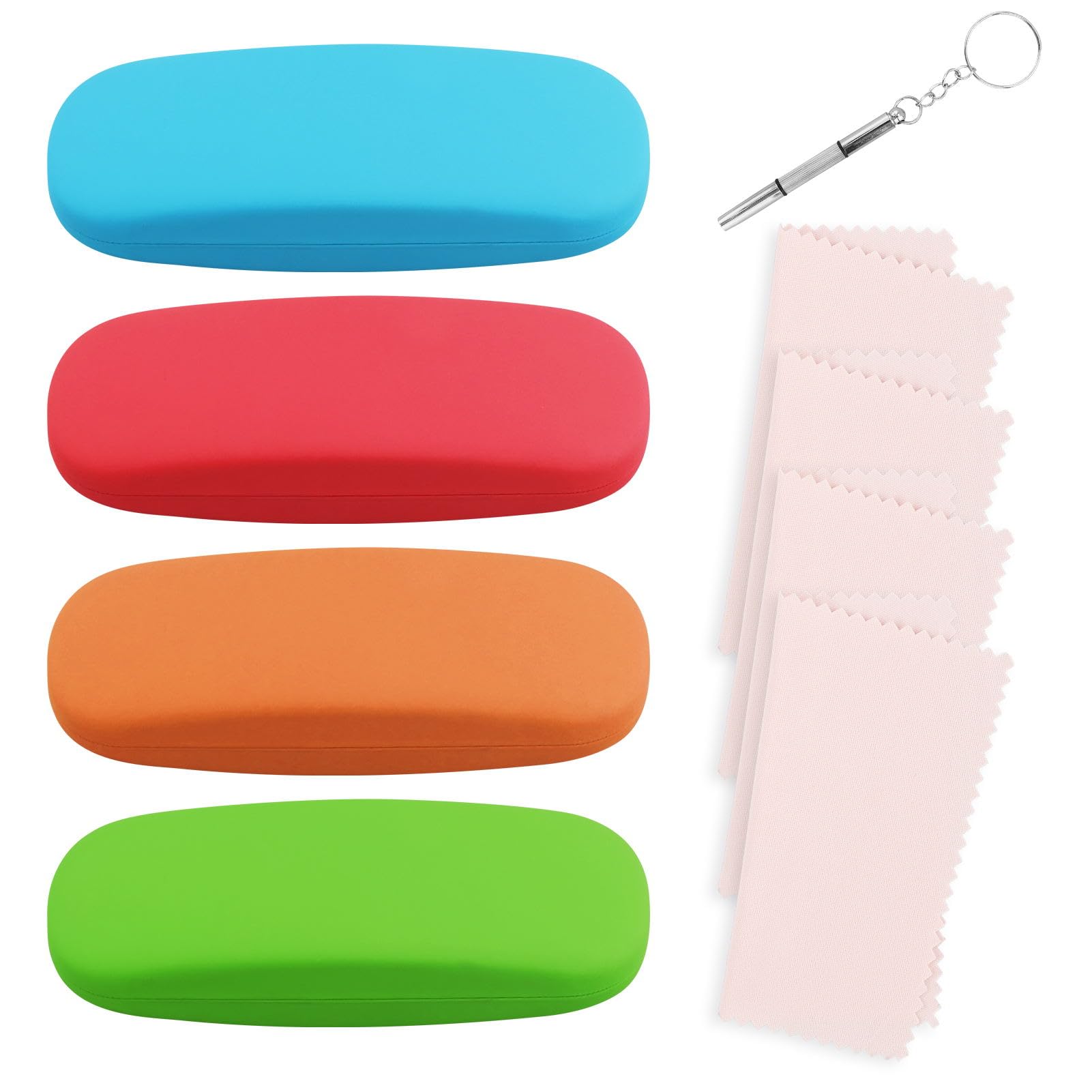 LTISHABILTD 4 PACK Hard Shell Glasses Case, Portable Eyeglass Case Protective Holder Glasses Stand for Glasses and Sunglasses