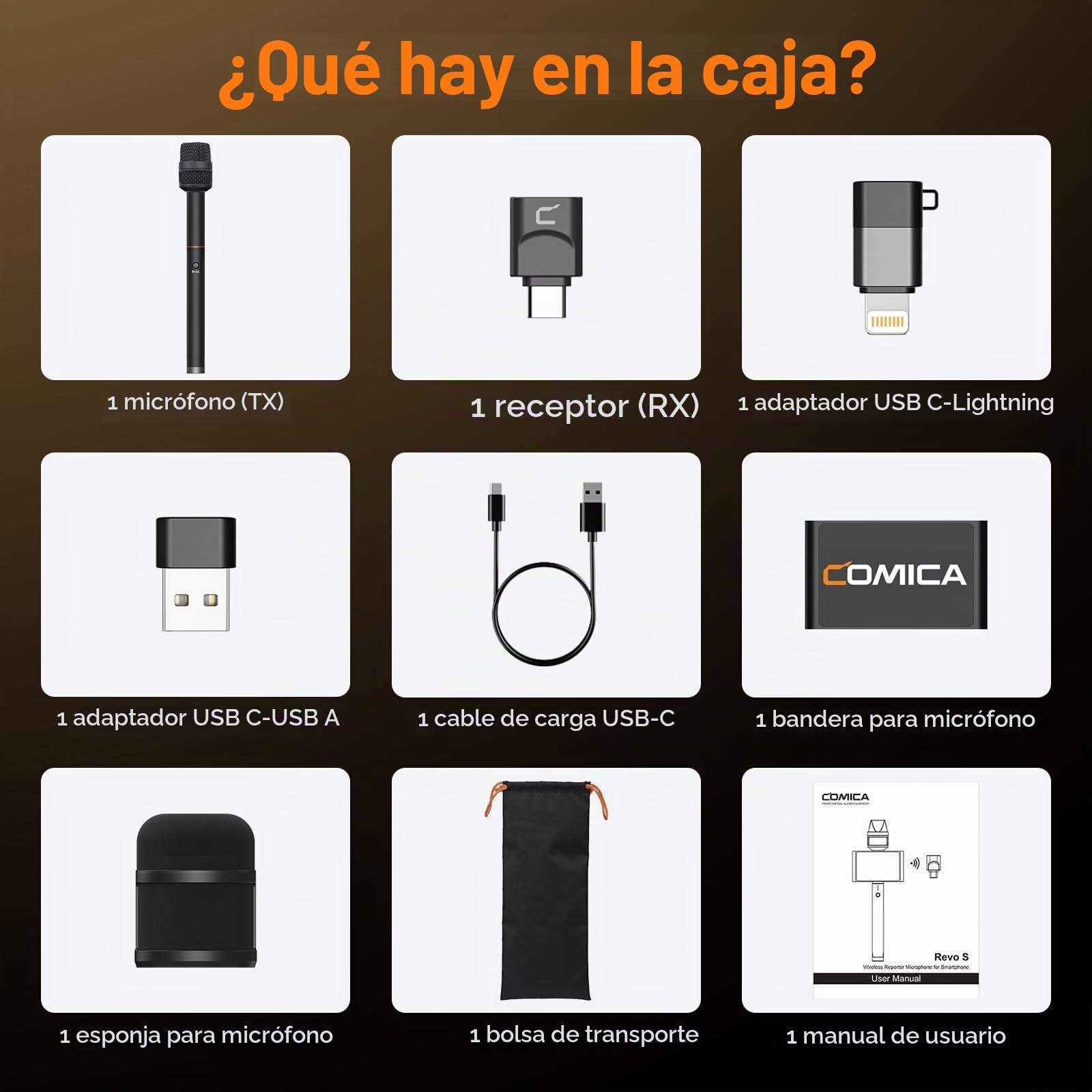 COMICA Revo S Micrófono inalámbrico de mano para entrevistas, micrófono reportero con receptor USB-C, compatible con iPhone 15/16, teléfonos Android, portátiles, PC, micrófono profesional para informe