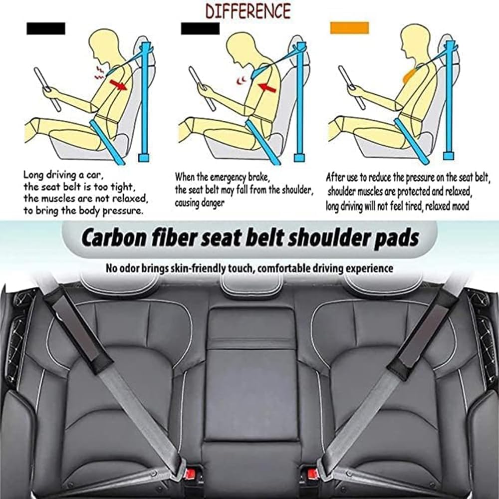 Paraspalle Per Cinture Auto In Fibra Di Carbonio - 2 Pezzi | Comfort E Stile In Macchina - Foto 6