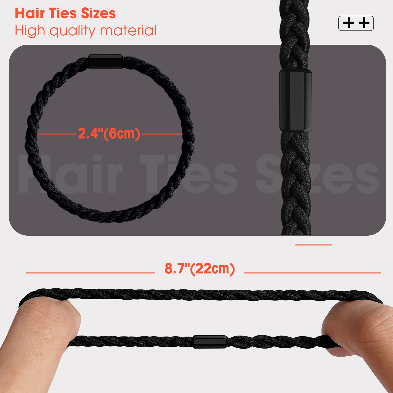 EasYoung 10pcs Braided Mens Hair Ties for Guys for Buns Curly Thick Dense Hair Elastic Hair Ties For Men & Women - Image 4