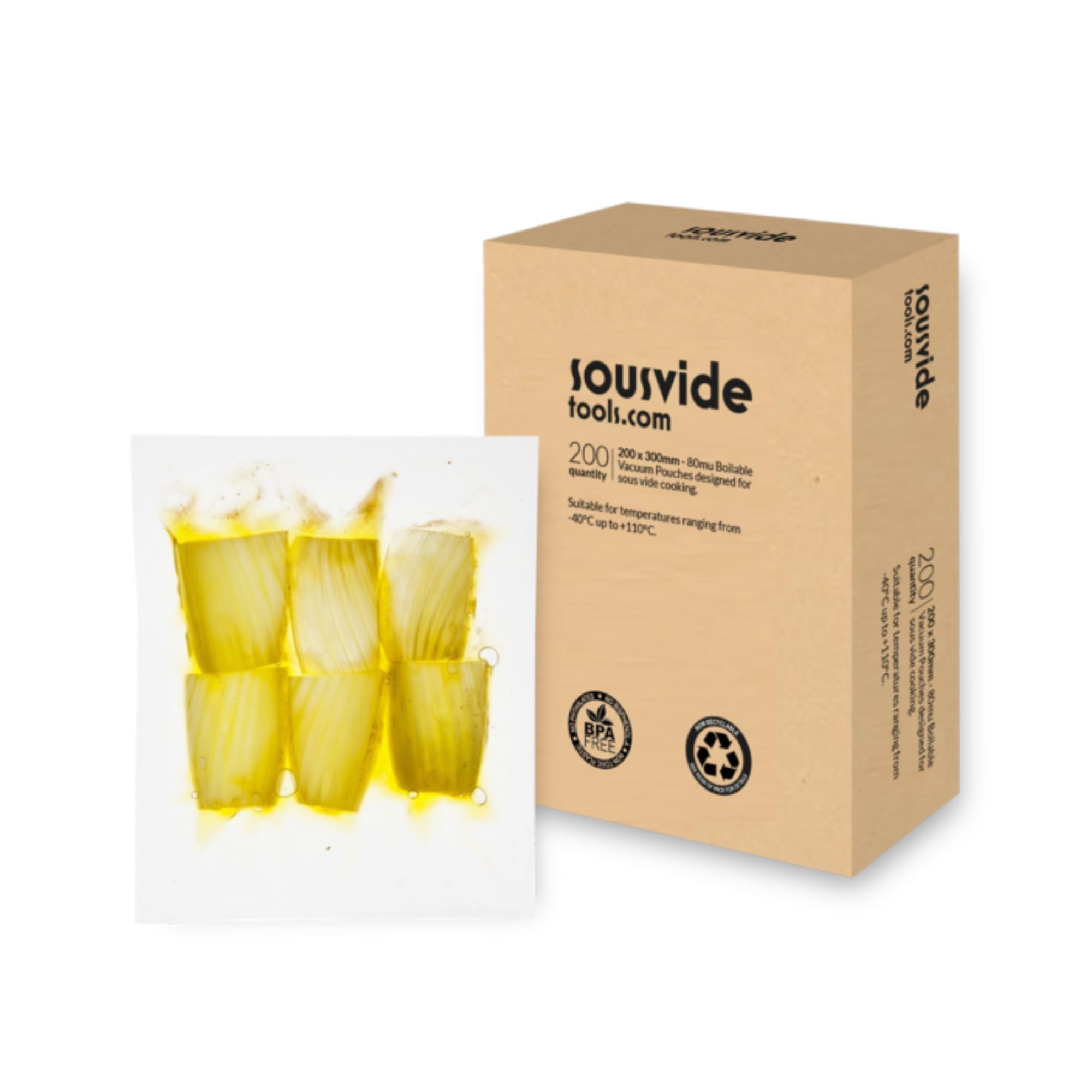 SousVideTools | Vacuum Sealer Bags | 30cm x 30cm Boilable Pouches | Pack of 200