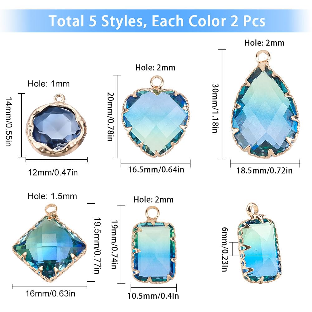 Amazon | SUNNYCLUE ラインストーン チャームセット - 5種10個のしずく