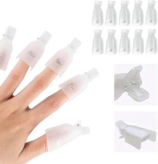 Reusable Toe Nail Polish Remover Clips & Soak Off Caps Kit - Gel Manicure/Pedicure Removal Tools for At-Home Use, Salon Quality DIY Nail Care Set (Set 1)