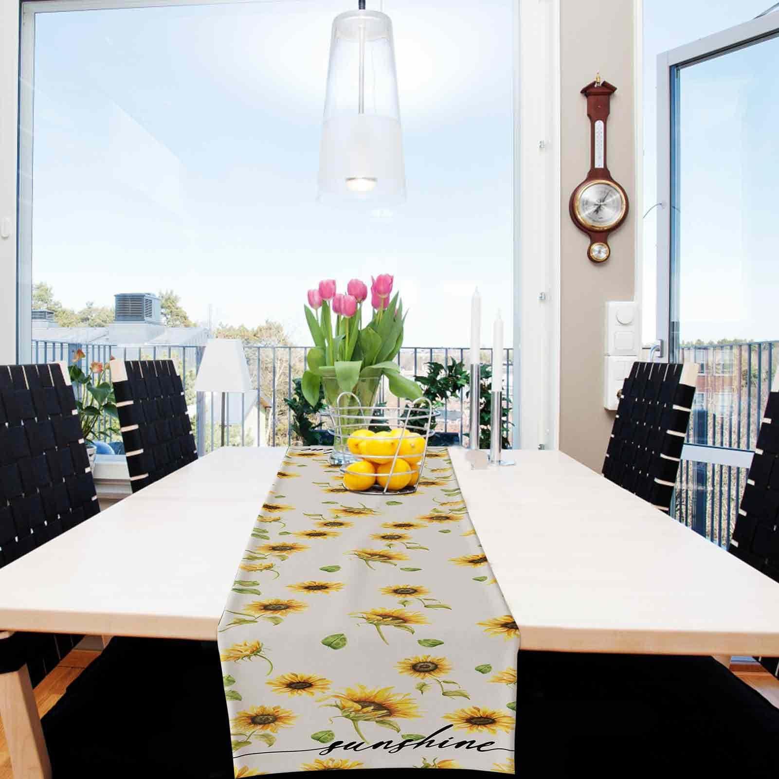 Runner Tavolo Girasoli 33x183cm | Tovaglia Rettangolare Poliestere | Decorazione Stagionale Per Pranzo E Feste - Foto 10