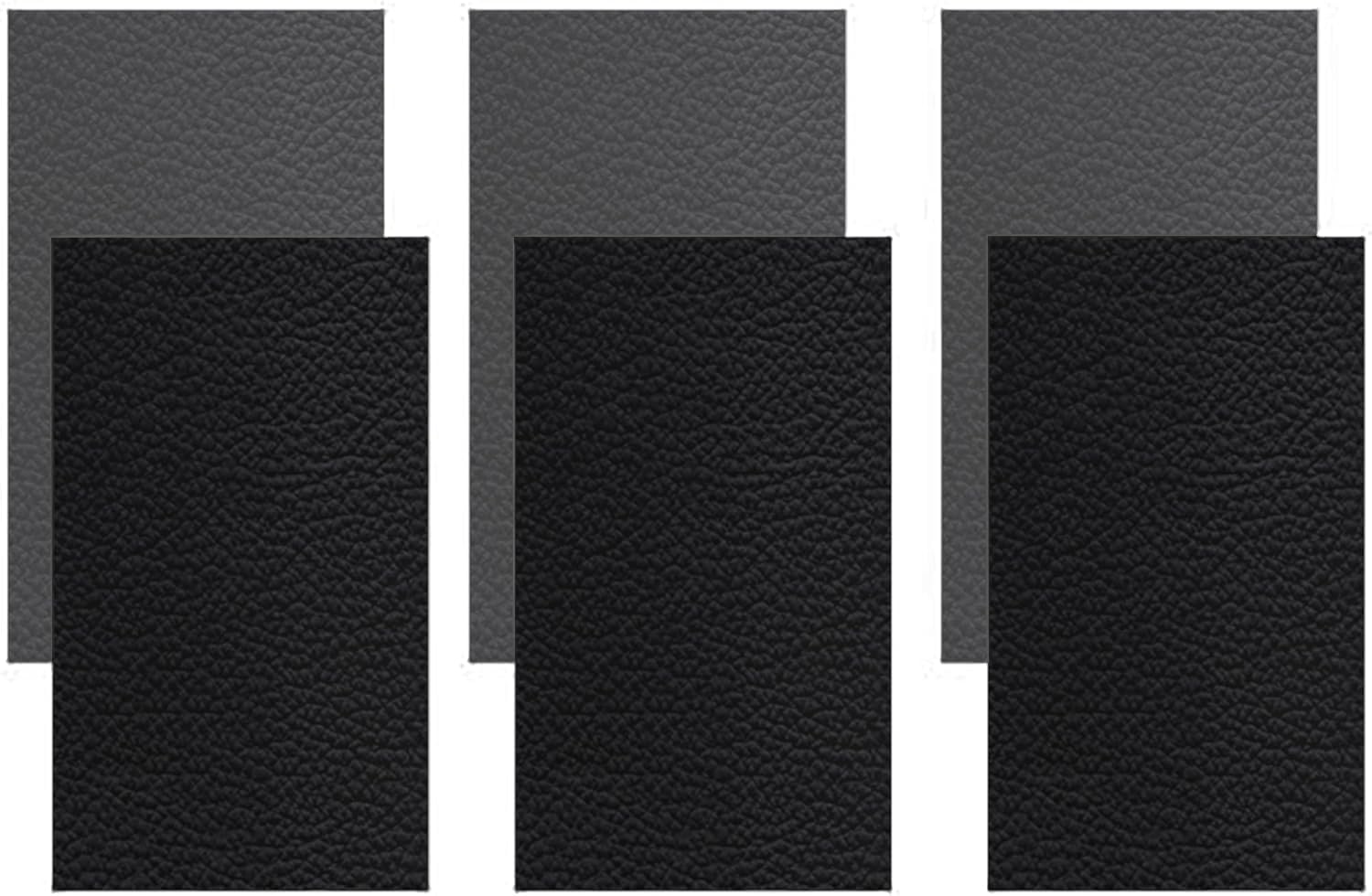 Nisorpa 6pcs Self Adhesive Leather Repair Patch 6x10in Black PU Leather Patch Kit for Couch Furniture Sofas Car Seats Handbags Jackets