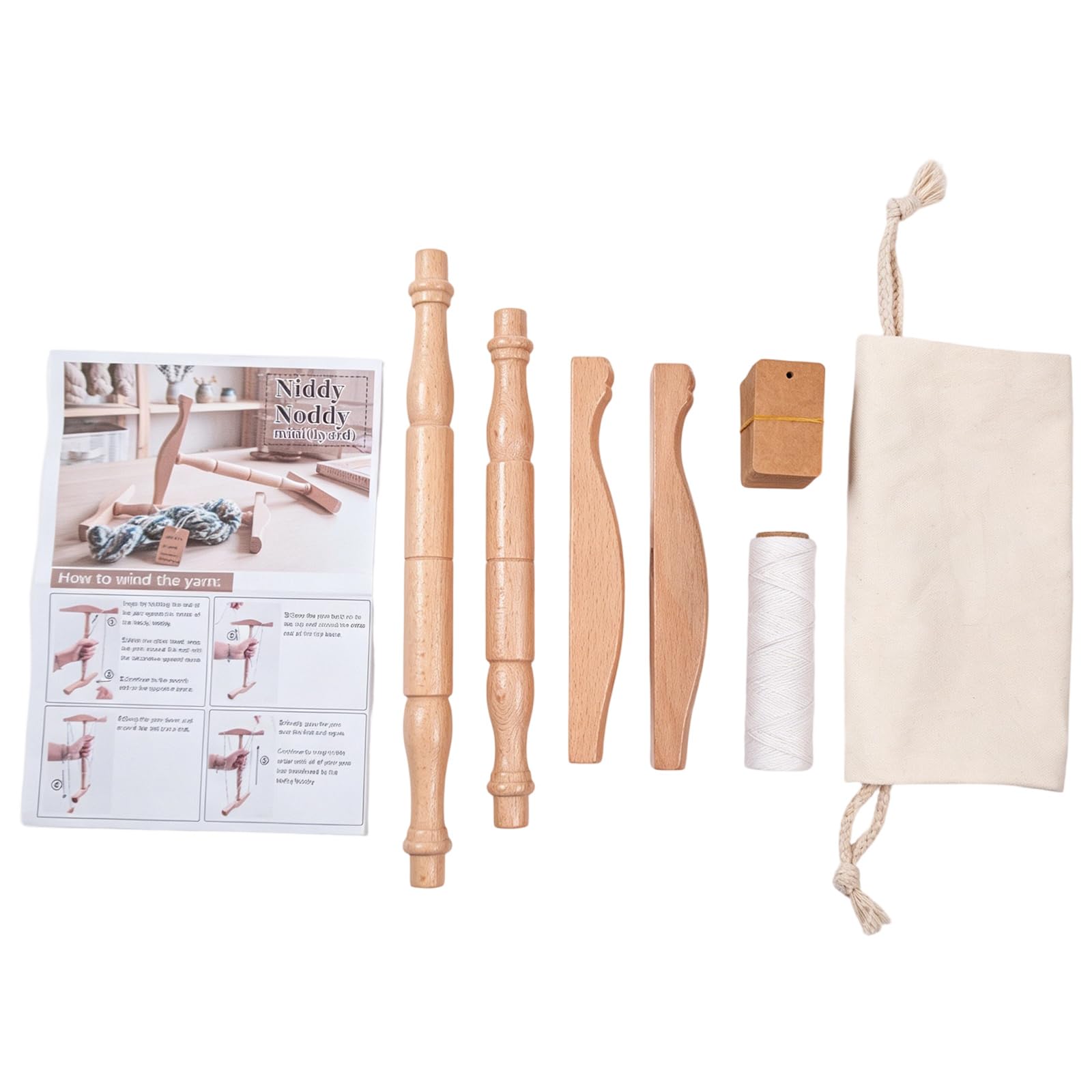Whoasyst I Shaped Yarn Winding Tool Wood Thread Spool Holder Multipurpose Yarn Winder for Sewing Knitting and Garments I Shaped Thread Planner
