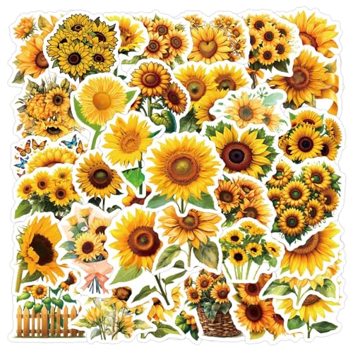 60pcs Sunflower Stickers, Vibrant in Color and Beautifully Designed，HD4