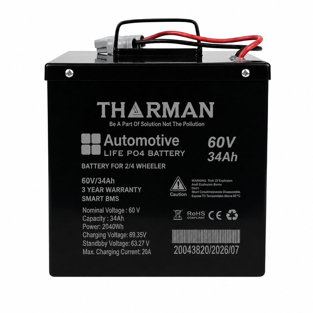 60V 34Ah Lithium Iron Phosphate Battery for Electric Scooter Bike Vehicle | 2040Wh High Capacity EV Fast Charging Long Cycle Life | Inbuilt Smart BMS Protection Stable Output | Heavy-Duty Battery-image-36