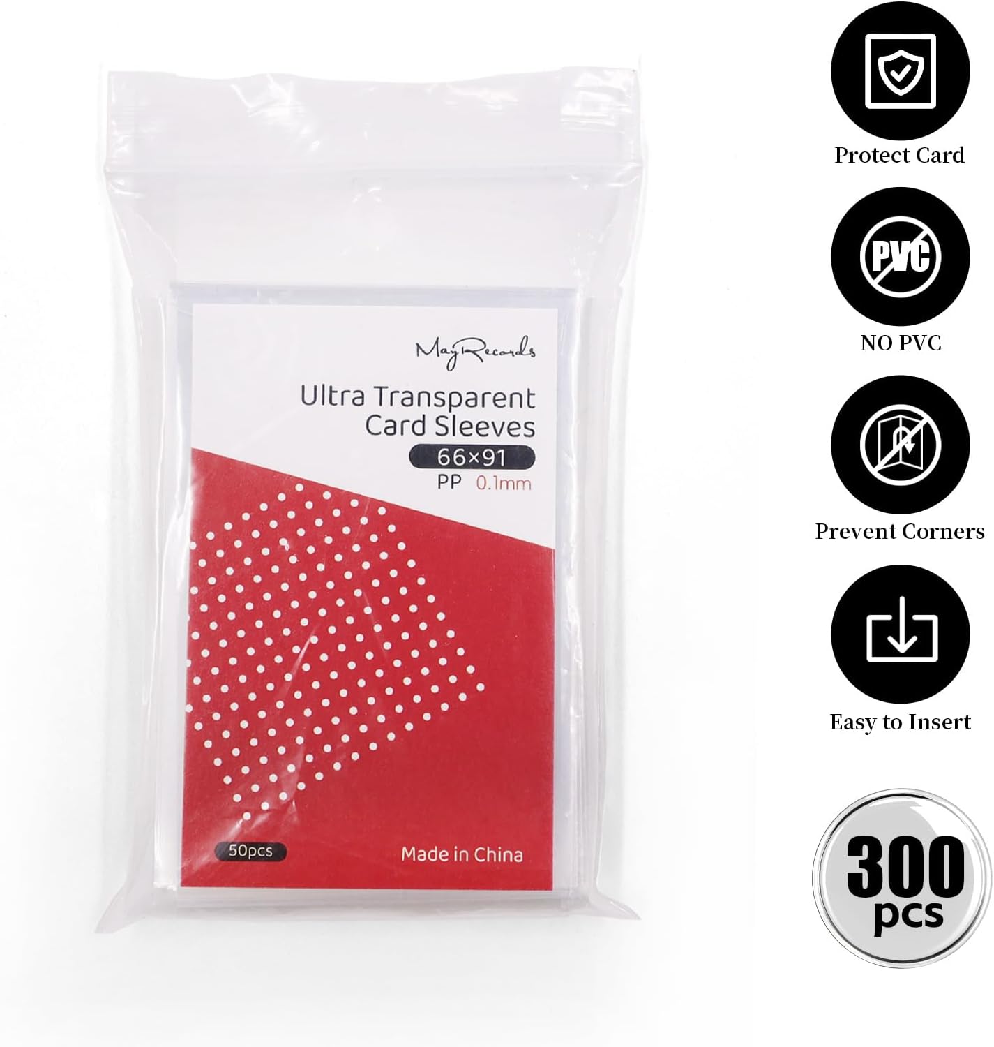 sdroceRyaM 300pcs Clear Card Sleeves Small Trading Card Sleeves Fit for MTG, PKM, TCG Gaming Cards, Baseball Cards, Sports Cards, 2.6 x 3.6 Inches