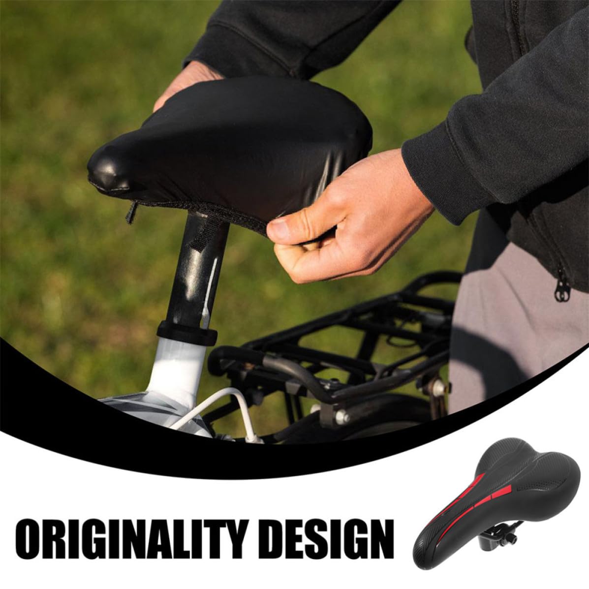 WOONEKY 2 Piezas Sillín de Repuesto para Bicicleta Negro PU PP