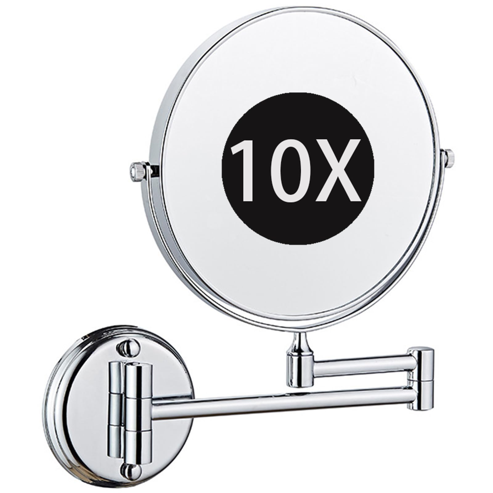 Zysfadc Wall Mounted Bathroom Makeup Mirror, Double Sided 1X/10X Magnifying Vanity Mirror, 360 Rotation Extendable Arm for Daily Use