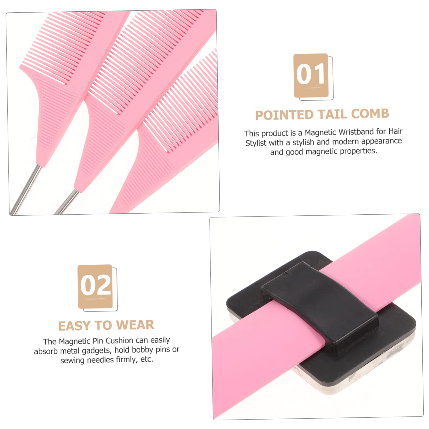 SHINEOFI 3juegos Porta Pasadores Magnético Para Muñeca Alfiletero Ergonómico De Para Peluquería y Costura Para Salones y Diseñadores De Ropa