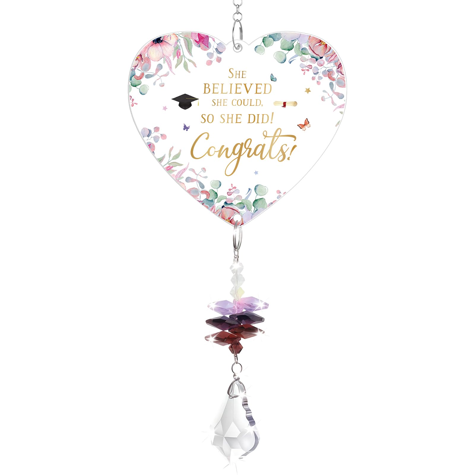 Graduation Gifts For Hers, Crystal Suncatcher, Graduation Gifts For Daughter, Graduation Presents For Her, Nursery, High School, University, Masters, Or Phd Gift For Girls Sister Friends