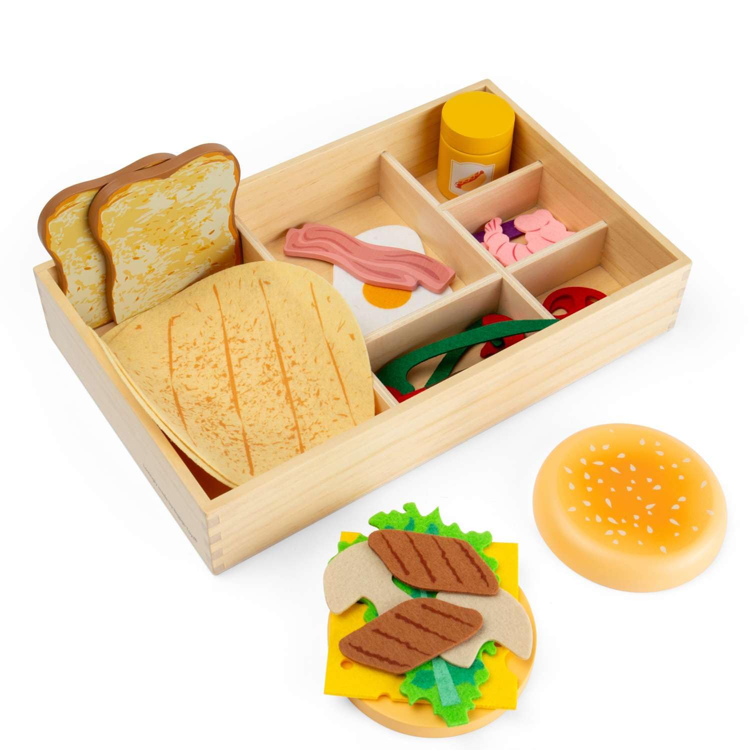 Bigjigs Toys Wooden Deli Set | Kids' Pretend Food Set for Kitchen