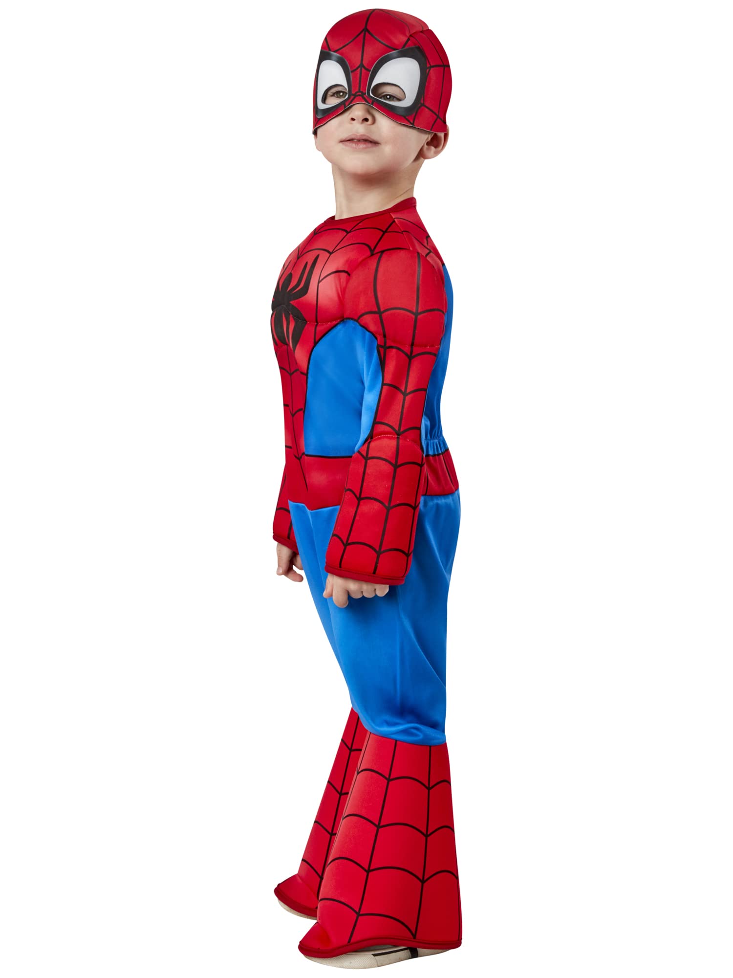Rubie's Marvel: Spidey And His Amazing Friends Spider-Man Deluxe Costume, Mostrato, 2-3 Anni Unisex-Bambini e Ragazzi, Multicolore