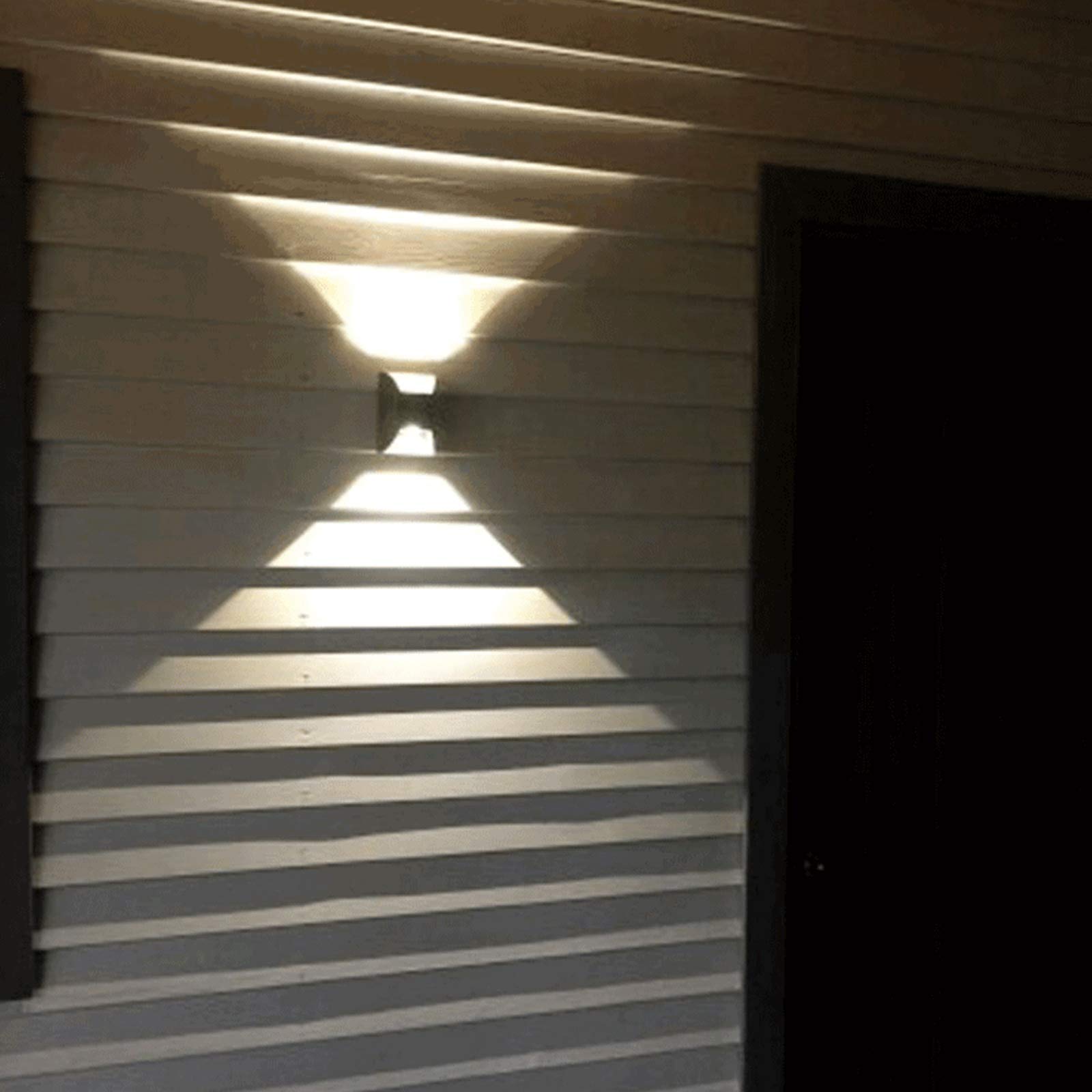 Aplique Pared LED IP65 Resistente al Agua, Exteriores, Aluminio, Interiores, 10 W, Blanco cálido, 3000 K, Luces fachada Modernas Patio, terraza, Color Blanco