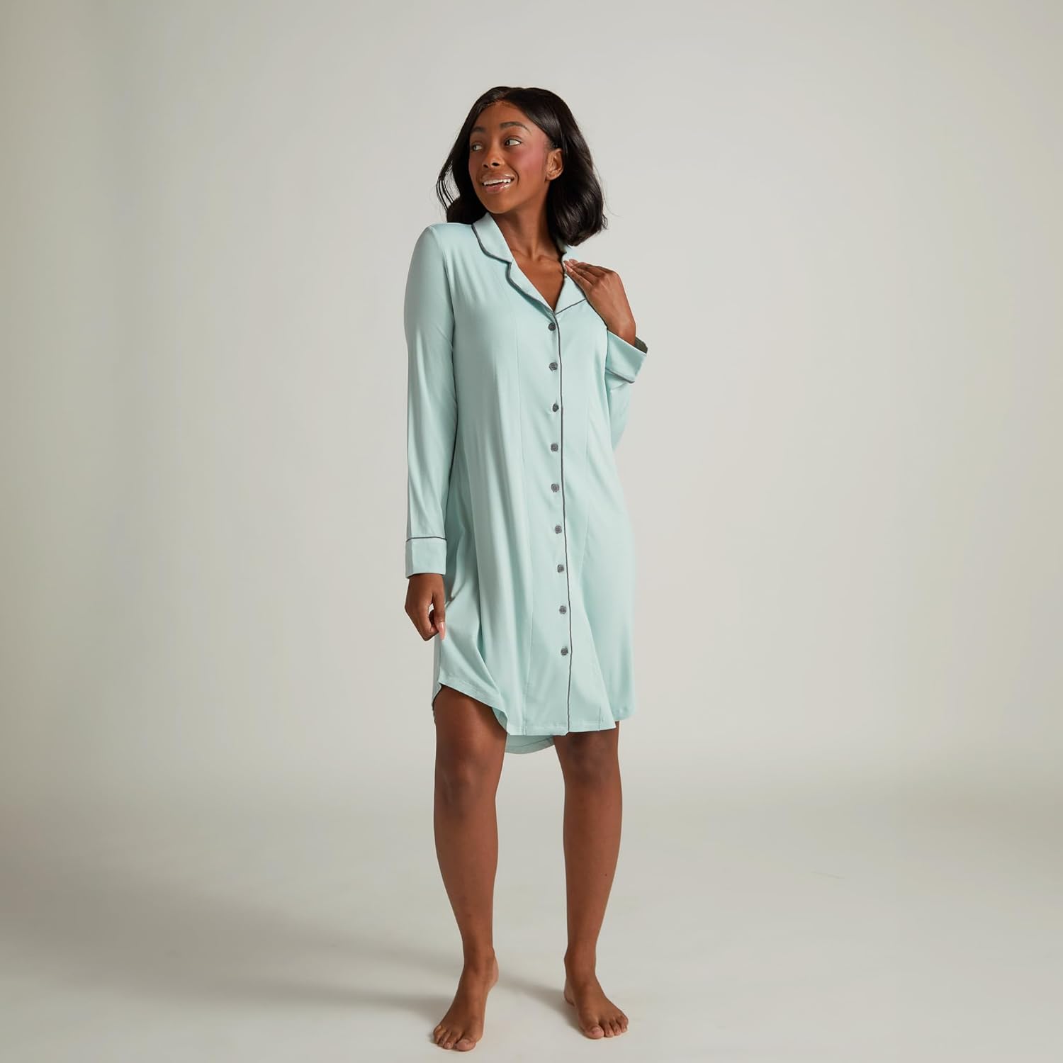 Faceplant Dreams' Bamboo Rayon Boyfriend Nightshirt | Luxury Lounge and Sleepwear - Image 3