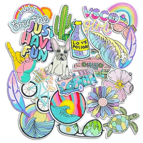 Kawaii Cartoon Iron On Patches, Cute Embroidered Applique Patch for Clothes