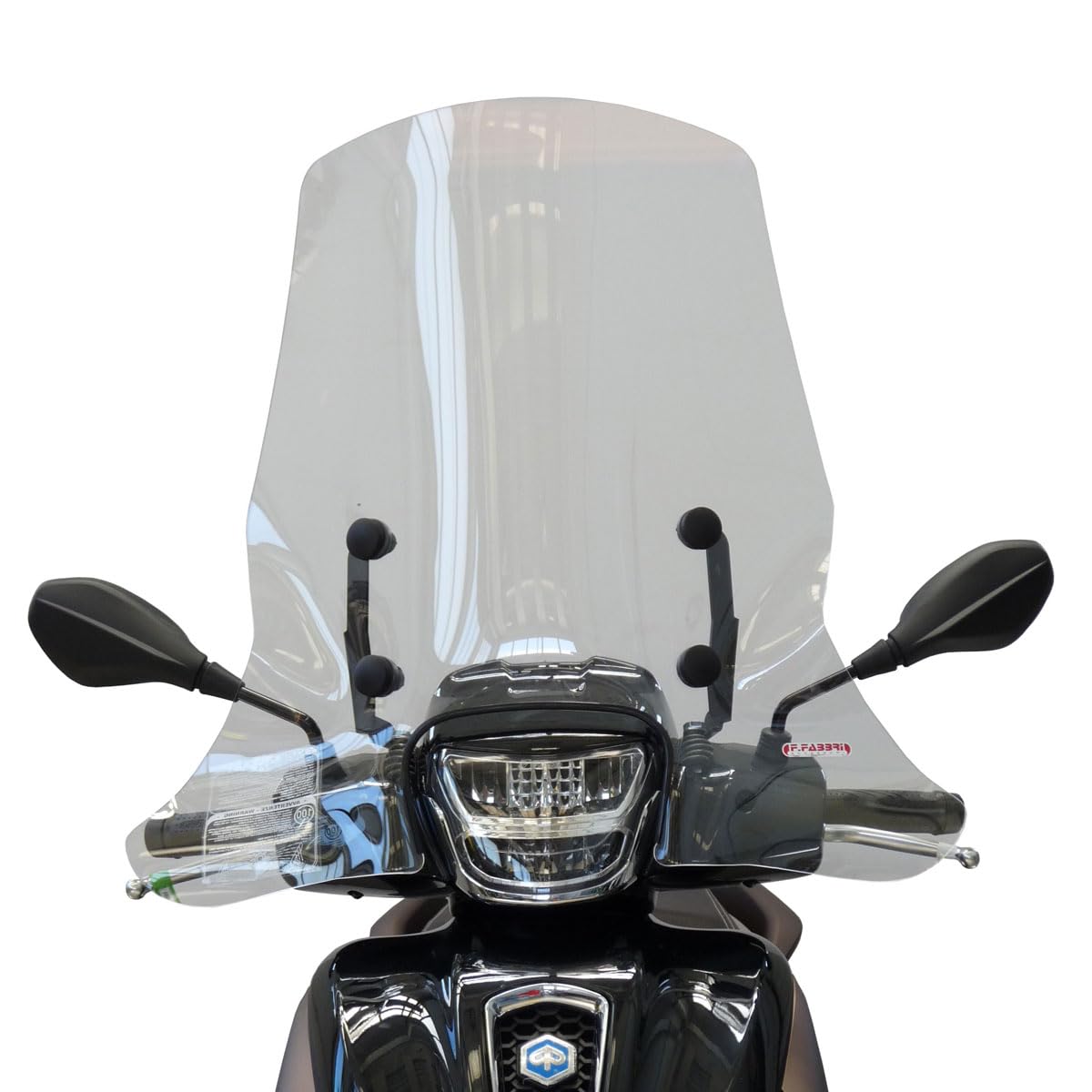 FABBRI Parabrezza Trasparente TOP ALTO Per HONDA SH 125 (NES CHIOCCIOLA) 2000-2006, Misure 670x700 Mm