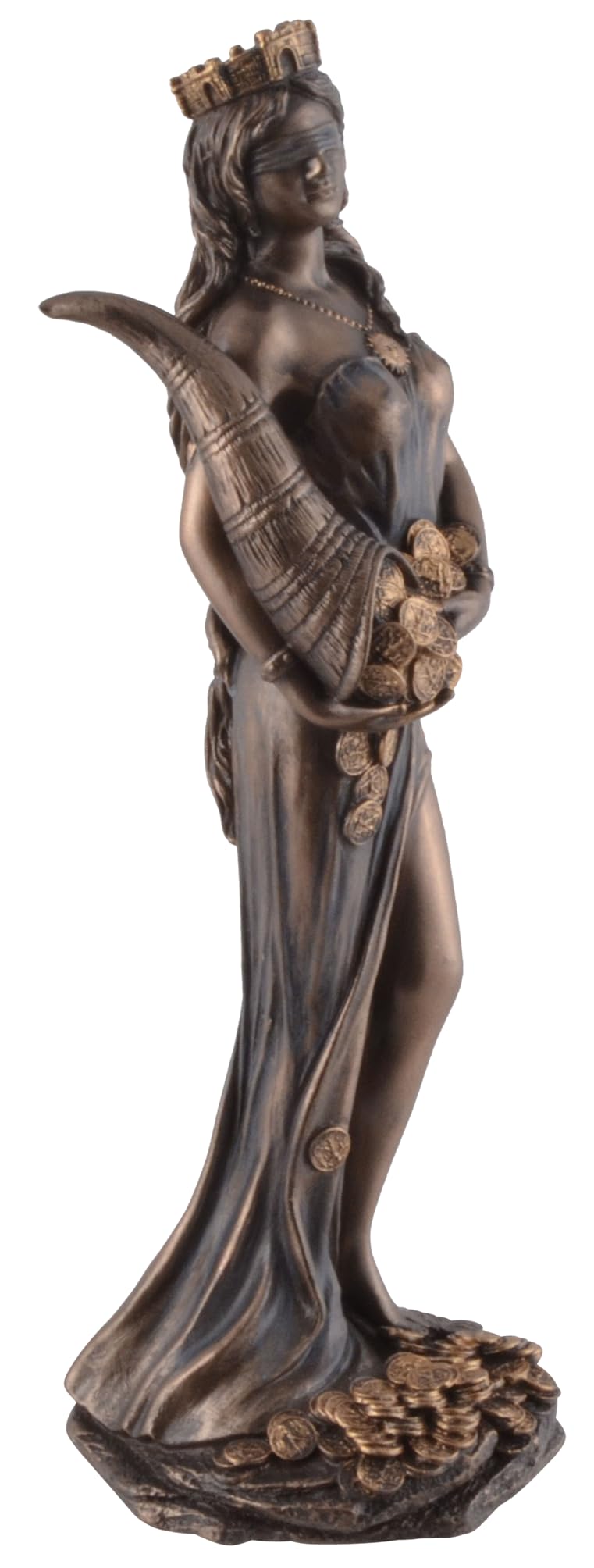 VERONESE Déesse Romaine Fortuna 19 cm Bronze Figure Jeu de Hasard