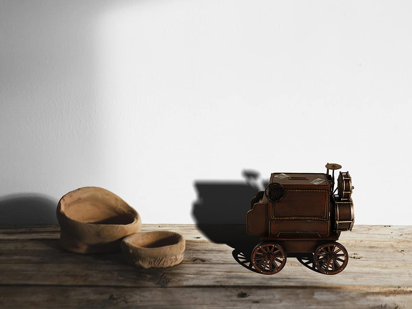 Old Modern Handicrafts Vintage Metal Music Model Car with Coin Bank - A for Vintage Car Enthusiasts - 9.5 x 5.5 x 9.5 inches