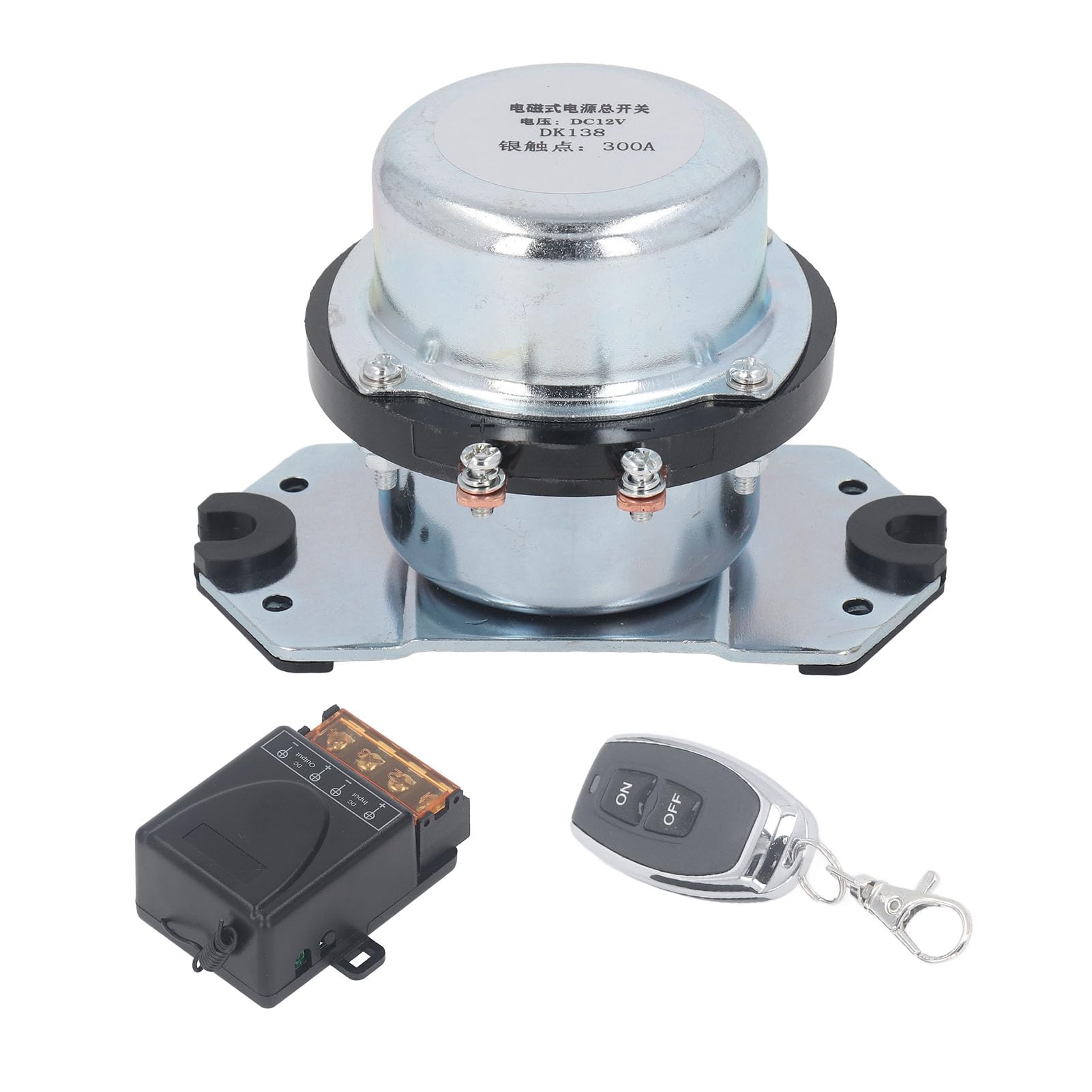 Ejoyous Relé Solenoide de 12 V Contactos de Aleación de Plata Interruptor de relé de Arranque 300 A Latón Bobina de 8 W para Motor de Luz de Coche ATV Vehículo Todoterreno Cortacésped Tractor de
