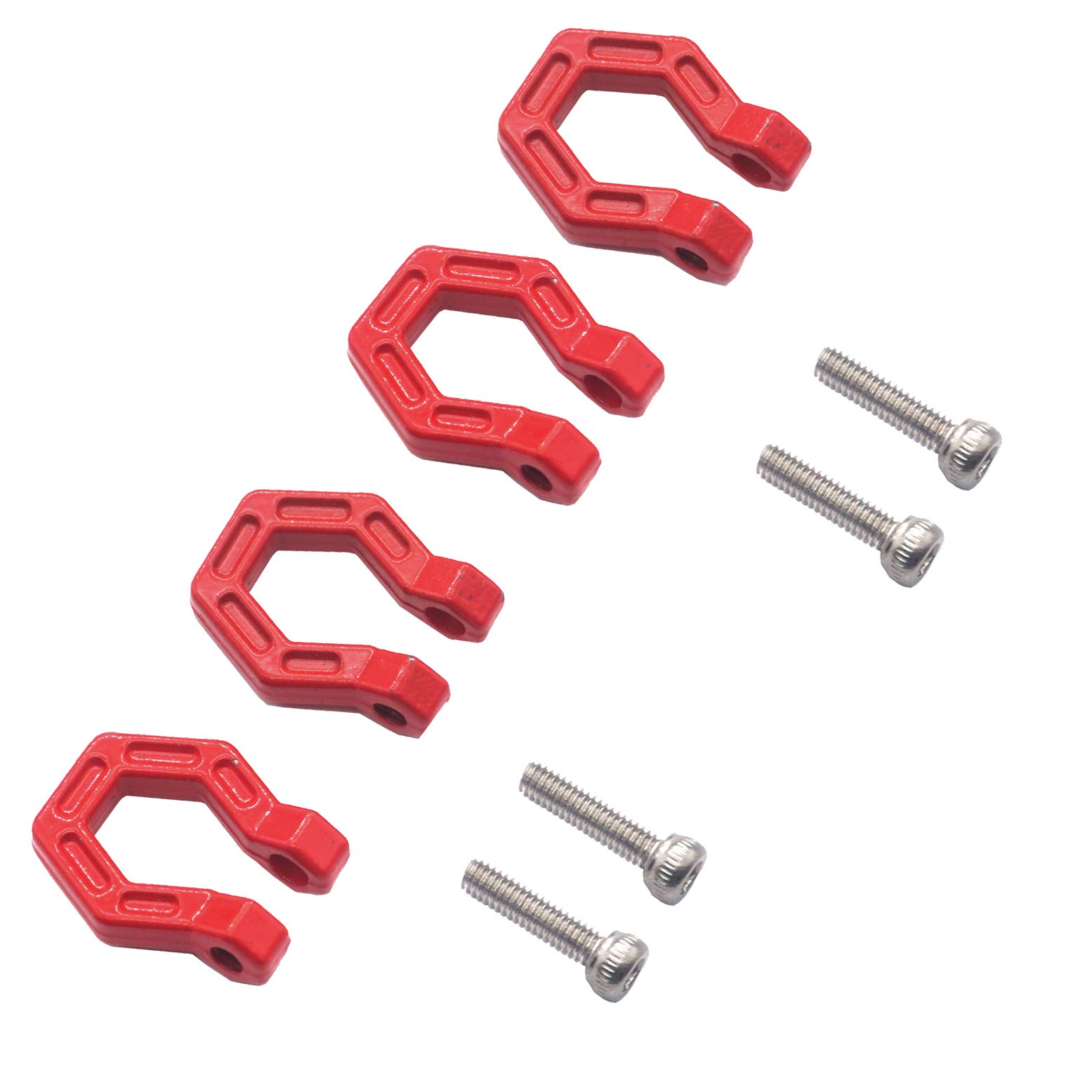 4Pack Vgoohobby RC Car Trailer Buckle,Metal Tow Shackle Front Bar Rescue Lock Hook Ring Compatible with Axial SCX10 Tamiya CC01 D90 Traxxas 1/10 RC