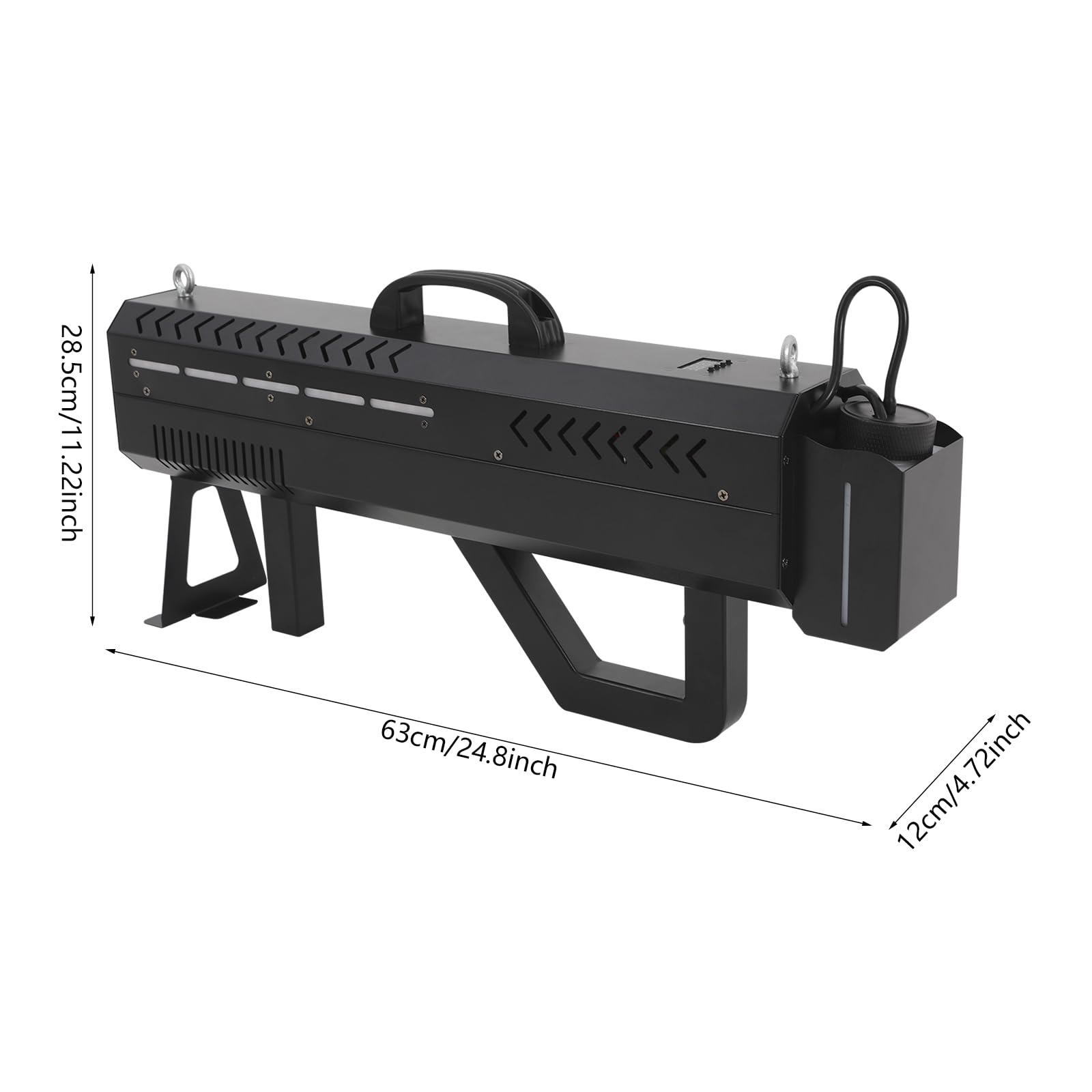 Nebelmaschine 1500W Handnebelmaschine LED Party Nebelpistole 6.3kg | 9x3W RGB LED, 500ml Tank, Tragbar Mit Gurt & Ständer, 3-5m Ausstoßweite