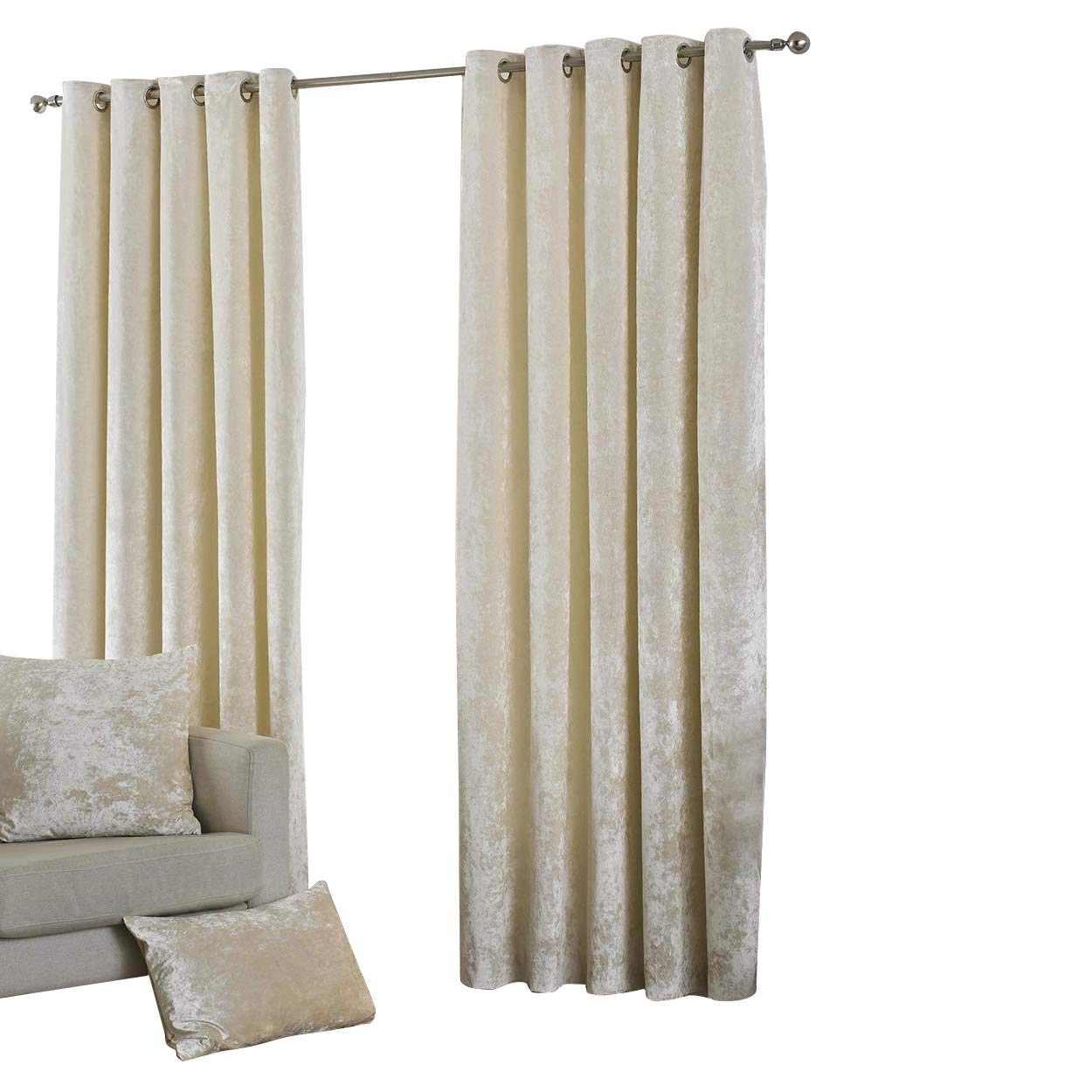 Riva Paoletti Verona Ringtop Occhielli Tende (Coppia) - Oyster Beige - Vellutato - Crushed Velvet di Sguardo 100% Poliestere - 168 Centimetri di Larghezza X 137 Centimetri Goccia (66" X