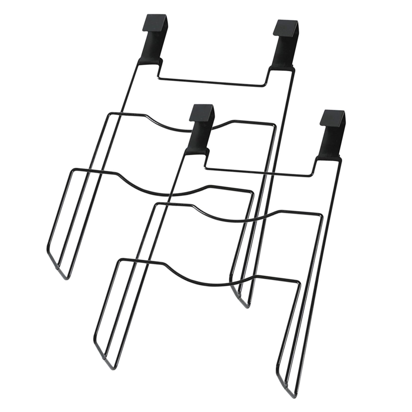 DOITOOL 2 Stück Topfdeckelhalter und Schneidebrettständer aus Metall Türhänger Platzsparend und Rostfrei Organizer für Küchenschränke Schwarz