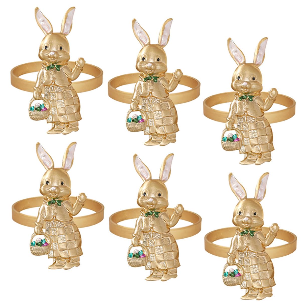 Alipis 2 Sätze Teiliges Osterkaninchen Niedliche Tierförmige Serviettenhalter Für Festliche Tischdekoration Für Ostern Hochzeiten Und Feiern 6 Stücke * 2