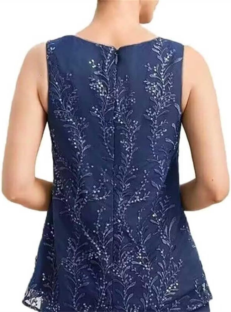 2 Pieces Mother of The Bride Dresses for Women Chiffon 3/4 Sleeves Mother of The Groom Dress with Jacket - Image 4