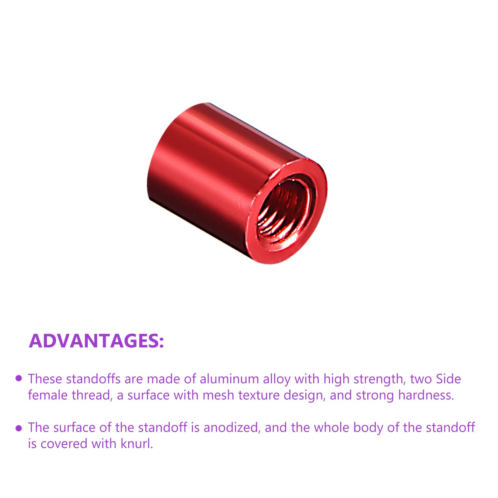 DMiotech 10 Pack M3x6mm Aluminum Spacer Column Aluminum Standoffs Round Spacers Model Spacing Screw Post for RC Red - Image 4