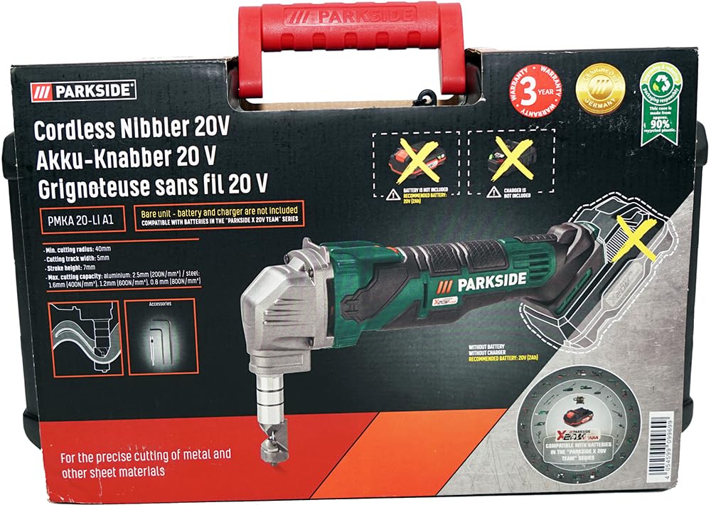 HEADNMORE® PARKSIDE® Nibbler grignoteuse sans fil 20 V PMKA 20 + porte-clés