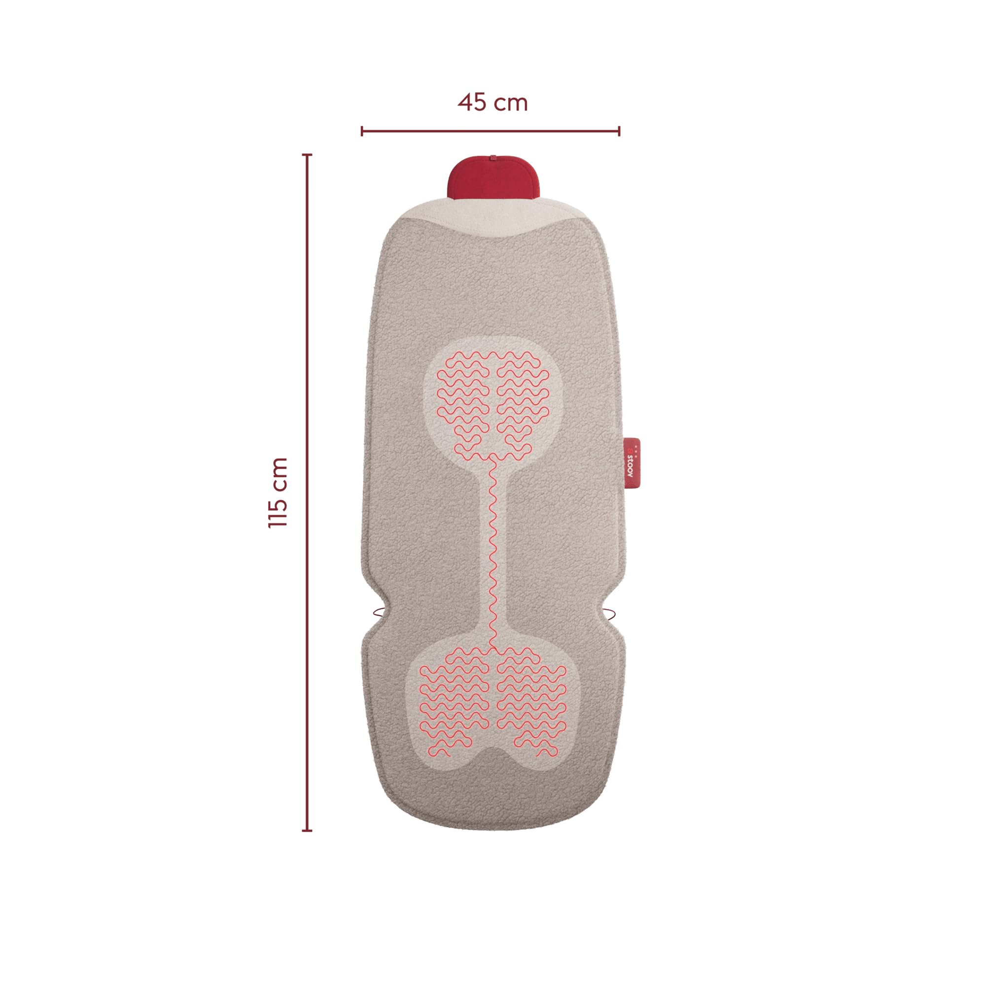 Stoov Heizdecke mit Abschaltautomatik - Kabellose Wärmedecke mit Flex Akku: 1,5 bis 3 Std. Wärme - Elektrische Heizmatte für Stuhl als Sitzauflage & Sitzheizung - Big Hug³ Wollig Beige