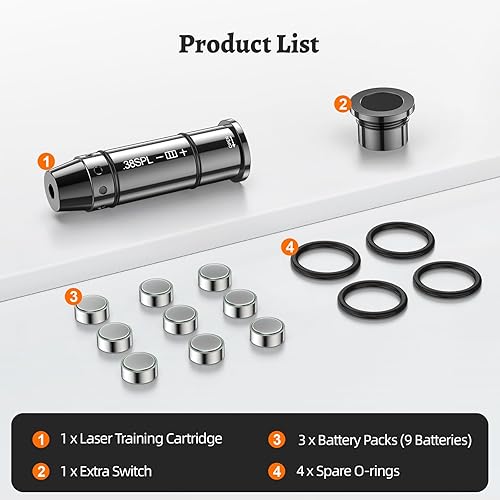 Miniatura 6 de 9MM223REM380ACP38SPL Laser Training Cartridge Dry Fire Laser Training System Suitable for Dry Fire Practice, Training Cartridge with 3 Set Batteries