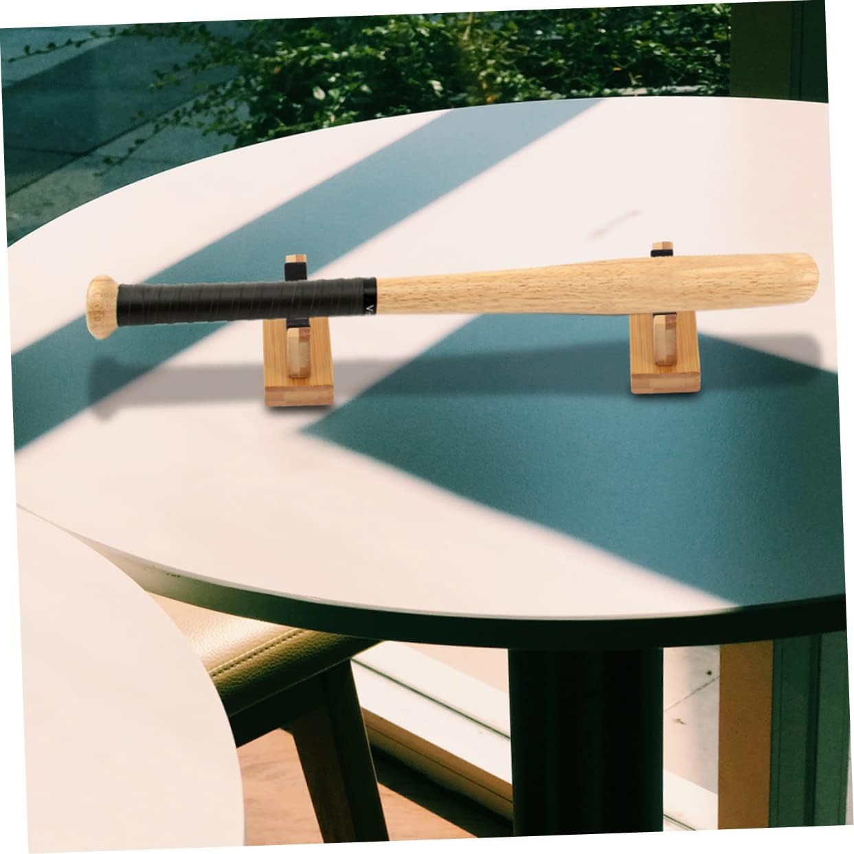 2sets Bamboo Baseball Bat Display Rack Durable Wall-mounted Holders for Softball Bats for Sports Decor and Game Memorabilia