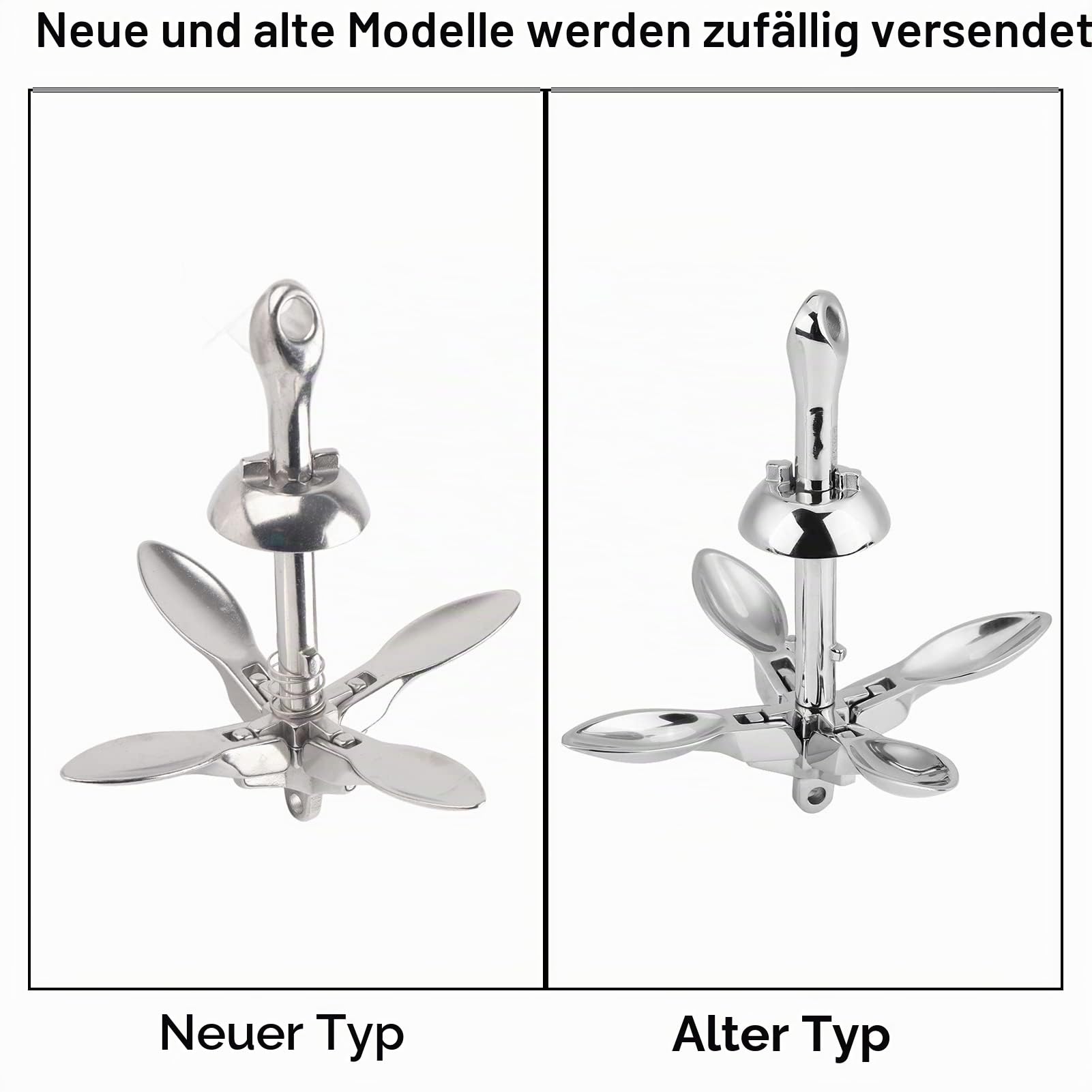 KIMISS Faltanker für Boote,Edelstahl Boots Faltendes Grapnel Anker Docking Hardware für Marineyacht